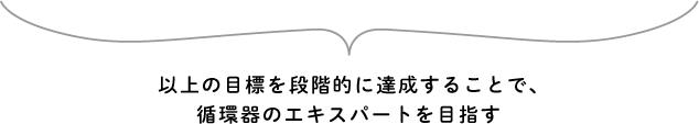 以上の目標を段階的に達成することで、循環器のエキスパートを目指す