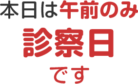 本日は午前のみ診療日です